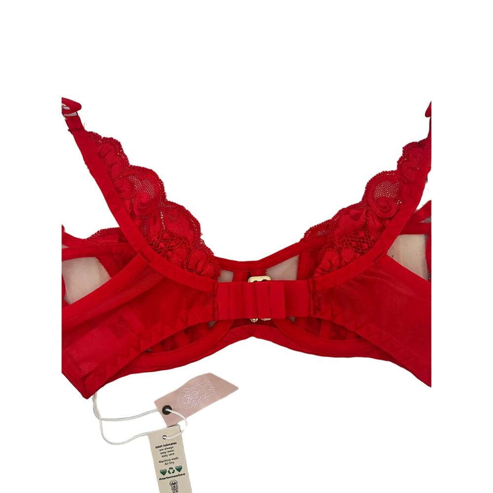 We Are HAH Red Bra NWT Size A 28-36 - Picture 4 of 5